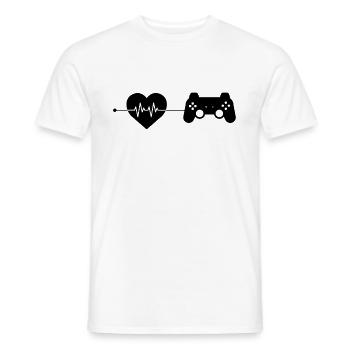 gaming heartbeat - Men's T-Shirt - white - Front - AI Model Male 178 dark (178cm)