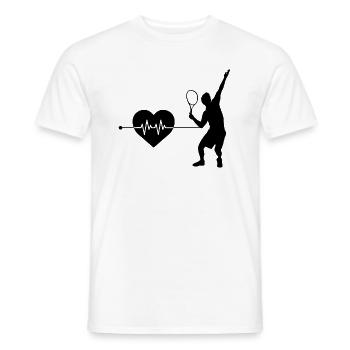 Tennis Herzschlag - Männer T-Shirt - Weiß - Vorne - AI Model Male 178 dark (178cm)