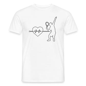 Tennis Herzschlag - Männer T-Shirt - Weiß - Vorne - AI Model Male 178 dark (178cm)