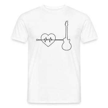 E Guitare Heartbeat - T-shirt homme - blanc - Devant - AI Model Male 178 dark (178cm)