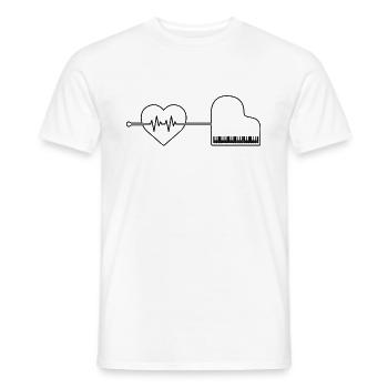 Piano Piano Heartbeat - Men's T-Shirt - white - Front - AI Model Male 178 dark (178cm)