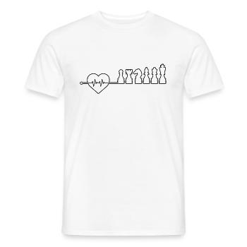 Chess Heartbeat - Men's T-Shirt - white - Front - AI Model Male 178 dark (178cm)