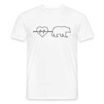 Bear heartbeat - Men's T-Shirt - white - Front - AI Model Male 178 dark (178cm)