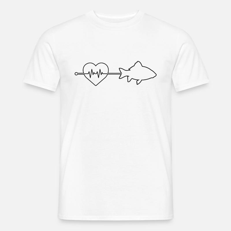 Fisch Herzschlag - Männer T-Shirt - Weiß
