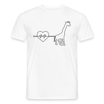Giraffe Herzschlag - Männer T-Shirt - Weiß - Vorne - AI Model Male 178 dark (178cm)