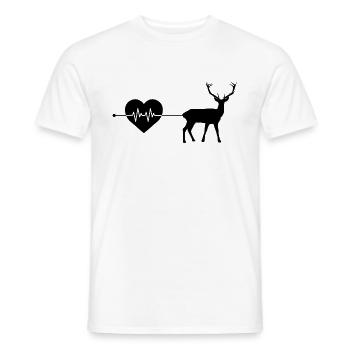Battement de cœur de cerf - T-shirt homme - blanc - Devant - AI Model Male 178 dark (178cm)