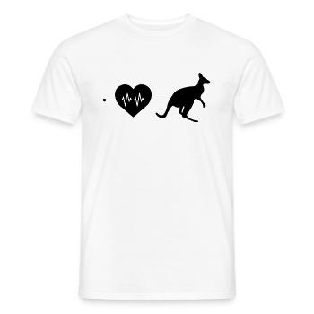 Battements de cœur kangourou - T-shirt homme - blanc - Devant - AI Model Male 178 dark (178cm)