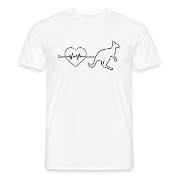 Battements de cœur kangourou - T-shirt homme - blanc - Devant - AI Model Male 178 dark (178cm)