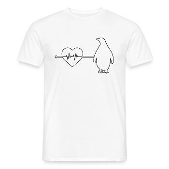 Pinguin Herzschlag - Männer T-Shirt - Weiß - Vorne - AI Model Male 178 dark (178cm)