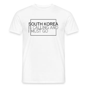 South Korea - Men's T-Shirt - white - Front - AI Model Male 178 dark (178cm)