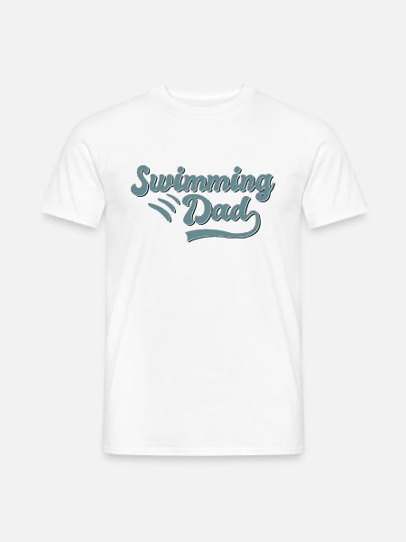 Schwimmen Papa Geschenk - Männer T-Shirt - Weiß
