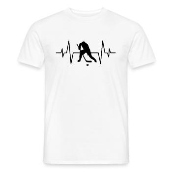 Battement de cœur de hockey sur glace - T-shirt homme - blanc - Devant - AI Model Male 178 dark (178cm)
