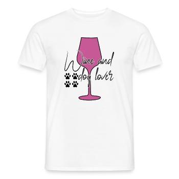 Amateurs de vin et de chiens - T-shirt homme - blanc - Devant - AI Model Male 178 dark (178cm)