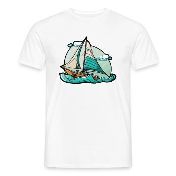 Boot Segelboot Segeln - Männer T-Shirt - Weiß - Vorne - AI Model Male 178 dark (178cm)
