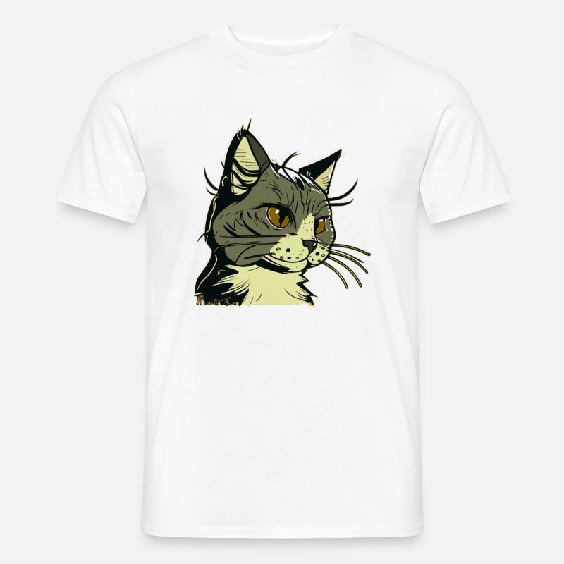 Katze im comic style - Männer T-Shirt - Weiß