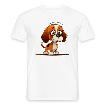 Dog in comic style - Men's T-Shirt - white - Front - AI Model Male 178 dark (178cm)