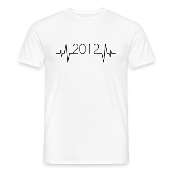 2012 Herzschlag - Männer T-Shirt - Weiß - Vorne - AI Model Male 178 dark (178cm)