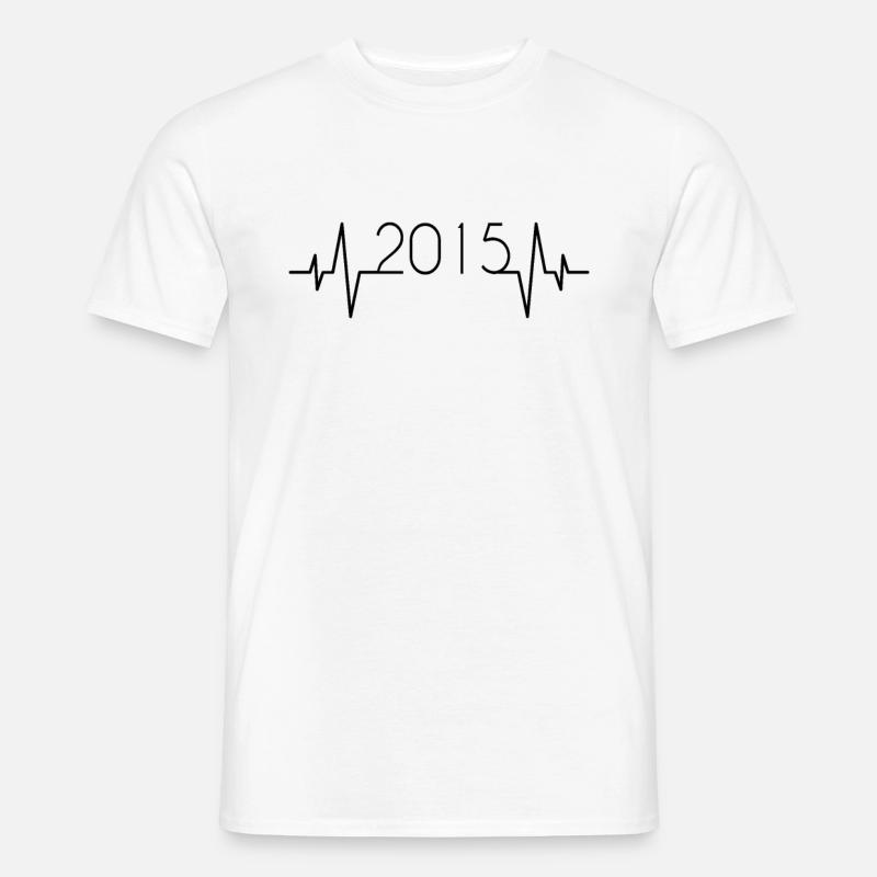 2015 Herzschlag - Männer T-Shirt - Weiß
