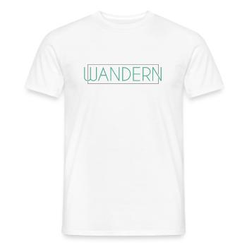 Wandern Schriftzug - Männer T-Shirt - Weiß - Vorne - AI Model Male 178 dark (178cm)