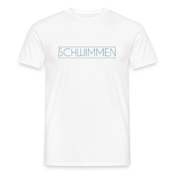 Schwimmen Schriftzug - Männer T-Shirt - Weiß - Vorne - AI Model Male 178 dark (178cm)