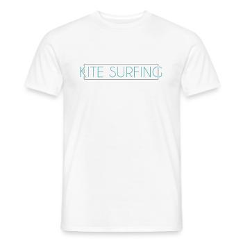 Kite surfing Schriftzug - Männer T-Shirt - Weiß - Vorne - AI Model Male 178 dark (178cm)