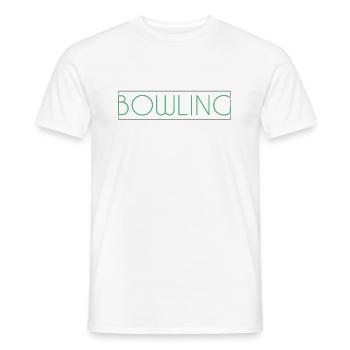 Bowling Schriftzug - Männer T-Shirt - Weiß - Vorne - AI Model Male 178 dark (178cm)