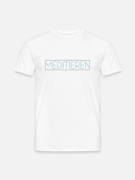 Meditation Schriftzug - Männer T-Shirt - Weiß