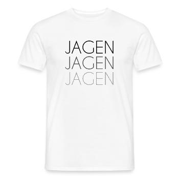 Jagen Schriftzug - Männer T-Shirt - Weiß - Vorne - AI Model Male 178 dark (178cm)