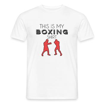 Chemise de boxe - T-shirt homme - blanc - Devant - AI Model Male 178 dark (178cm)