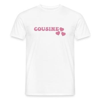 Cousin - T-shirt homme - blanc - Devant - AI Model Male 178 dark (178cm)