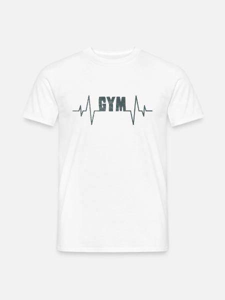 gym Fitnessstudio Herzschlag - Männer T-Shirt - Weiß