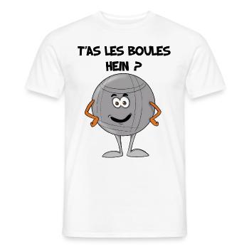 Pétanque Homme Bouliste T'as Les Boules Hein ? - T-shirt homme - blanc - Devant - AI Model Male 178 dark (178cm)