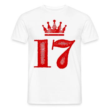 17 Cijfer kroon - Heren T-shirt - wit - Voor - AI Model Male 178 dark (178cm)