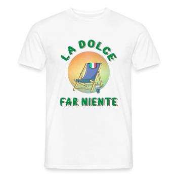 La dolce far niente - Men's T-Shirt - white - Front - AI Model Male 178 dark (178cm)