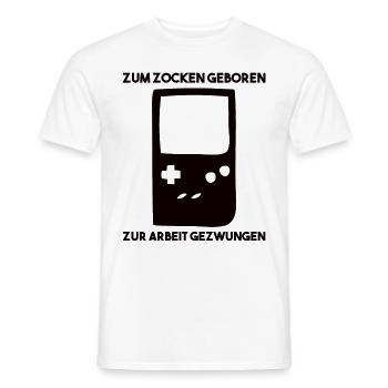 Zum Zocken Geboren Zur Arbeit Gezwungen - Männer T-Shirt - Weiß - Vorne - AI Model Male 178 dark (178cm)