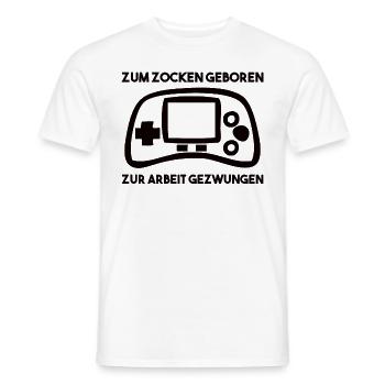 Zum Zocken Geboren Zur Arbeit Gezwungen - Männer T-Shirt - Weiß - Vorne - AI Model Male 178 dark (178cm)