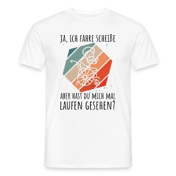 Rollstuhlfahrer Humor Spruch - Männer T-Shirt - Weiß - Vorne - AI Model Male 178 dark (178cm)