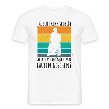 Rollstuhlfahrer Humor Spruch - Männer T-Shirt - Weiß - Vorne - AI Model Male 178 dark (178cm)