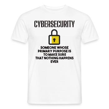 Cybersecurity - IT-Sicherheit Informatiker - Männer T-Shirt - Weiß - Vorne - AI Model Male 178 dark (178cm)
