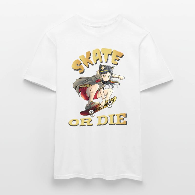 Skate oder stirb Skateboarder Anime Mädchen Männer T-Shirt