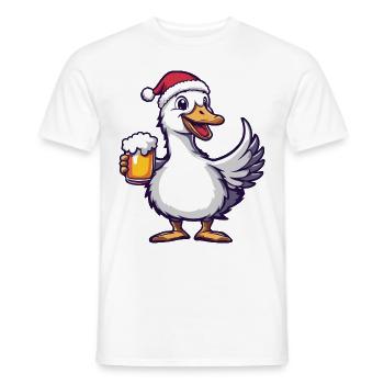 Goose Beer Xmas Christmas - Men's T-Shirt - white - Front - AI Model Male 178 dark (178cm)