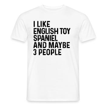 J’aime l’épagneul jouet anglais et peut-être le chien de 3 personnes - T-shirt homme - blanc - Devant - AI Model Male 178 dark (178cm)