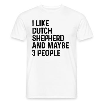 J’aime le berger hollandais et peut-être 3 personnes amoureux des chiens - T-shirt homme - blanc - Devant - AI Model Male 178 dark (178cm)