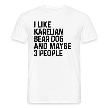 I Like Karelian Bear Dog And Maybe 3 People Dog - Men's T-Shirt - white - Front - AI Model Male 178 dark (178cm)