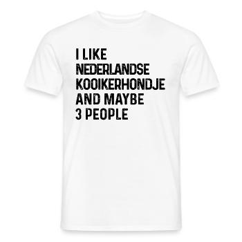 J’aime Nederlandse Kooikerhondje et peut-être 3 - T-shirt homme - blanc - Devant - AI Model Male 178 dark (178cm)