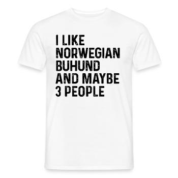 I Like Norwegian Buhund And Maybe 3 People Dog - Men's T-Shirt - white - Front - AI Model Male 178 dark (178cm)