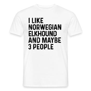 I Like Norwegian Elkhound And Maybe 3 People Dog - Men's T-Shirt - white - Front - AI Model Male 178 dark (178cm)
