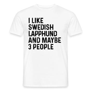 J’aime le lapphund suédois et peut-être 3 personnes chien - T-shirt homme - blanc - Devant - AI Model Male 178 dark (178cm)