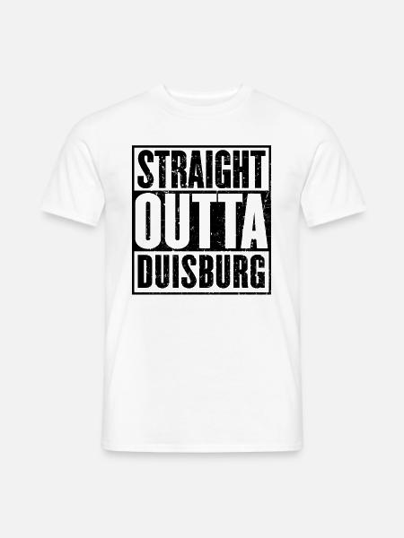 Gerade Outta Duisburg - Männer T-Shirt - Weiß