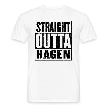 Straight Outta Hagen - Men's T-Shirt - white - Front - AI Model Male 178 dark (178cm)